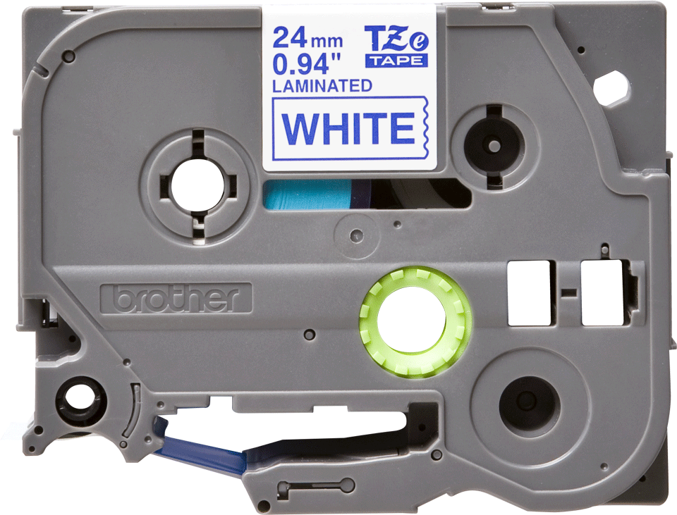 Oriģinālā Brother TZe253 zilas drukas balta uzlīmju lentes kasete, 24mm plata 2